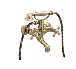 Bronze bath mixer with kit